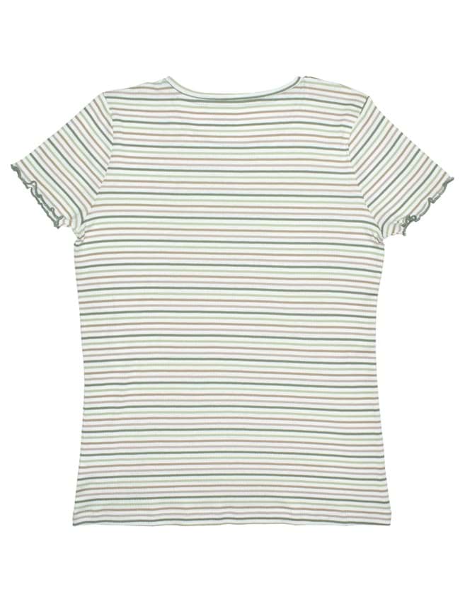 Mini Me Yeşil Çizgili Kadın T-shirt  resmi